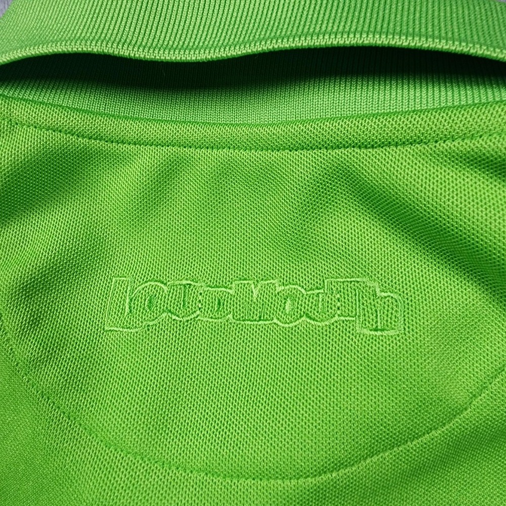 Loudmouth Polo Shirt Mens XL Green Solid Golf Performance Lightweight Polyester - Picture 9 of 12